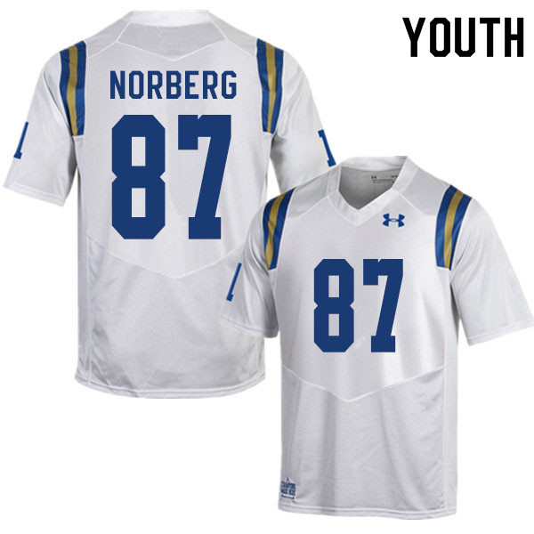 Youth #87 Grant Norberg UCLA Bruins College Football Jerseys Sale-White - Click Image to Close